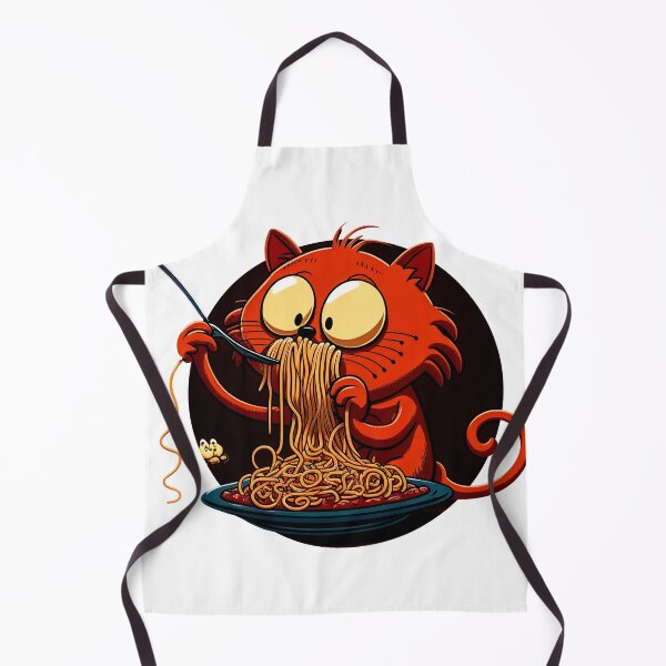 Aperçu de l'œuvre Chat qui mange des spaghettis créée et vendue par TripleEdge22.