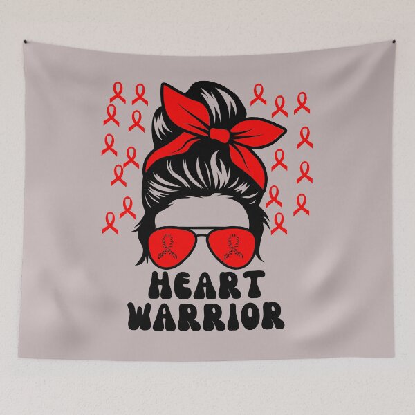 Item preview, Heart Disease Awareness Funny Heart Warrior Messy Bun Go Red designed and sold by Sarah38.