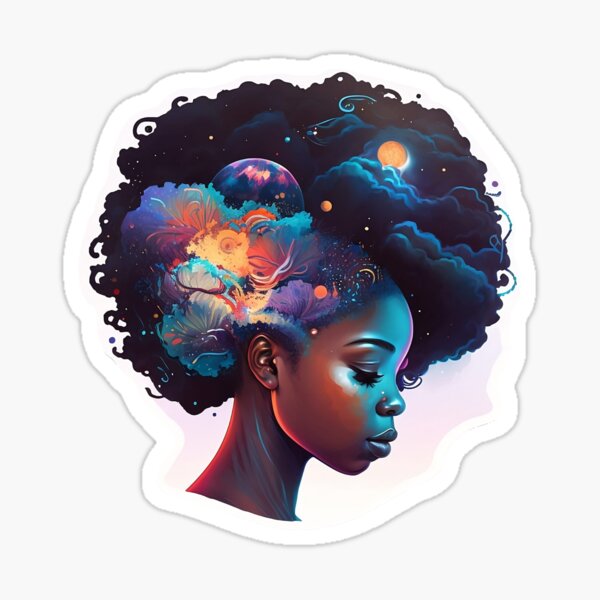 Item preview, cute African-American teenage goddess, with a beautiful ornate afro centric hairstyle designed and sold by BabyDD.