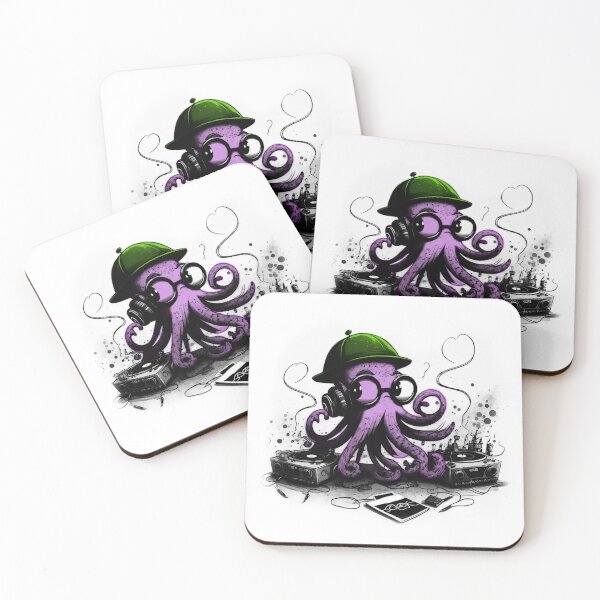 Item preview, Octopus DJ playing  designed and sold by Gaviani Design Studio.
