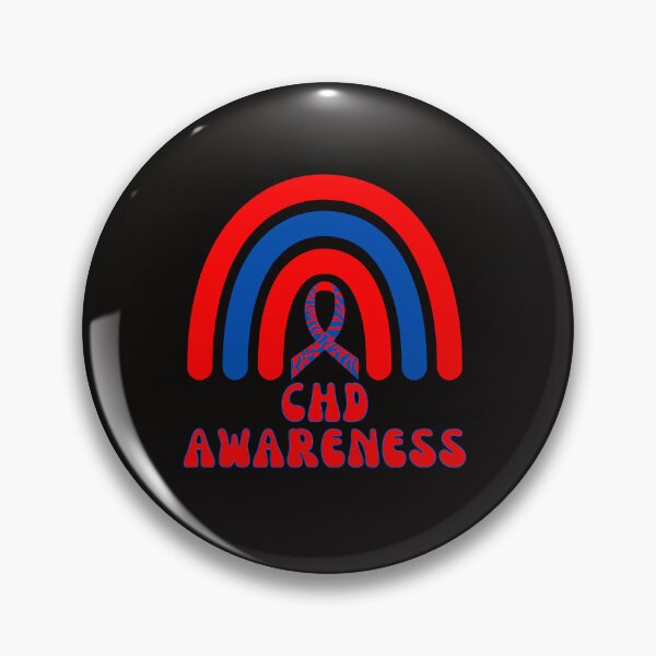 Item preview, CHD Awareness Heart Disease Rainbow Blue Red Ribbon Heart designed and sold by Sarah38.