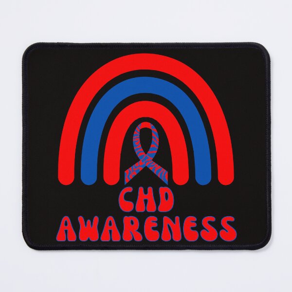 Item preview, CHD Awareness Heart Disease Rainbow Blue Red Ribbon Heart designed and sold by Sarah38.