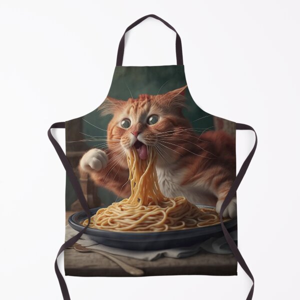 Aperçu de l'œuvre Chat qui mange des spaghettis créée et vendue par TripleEdge22.