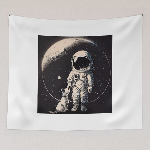 Aperçu de l'œuvre Astronaute avec chien créée et vendue par AiInker.