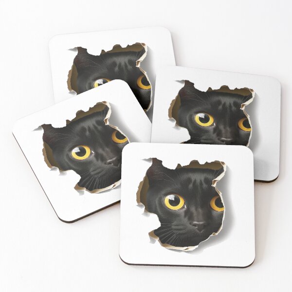 Item preview, Black cat hiding  designed and sold by Stickeropium.
