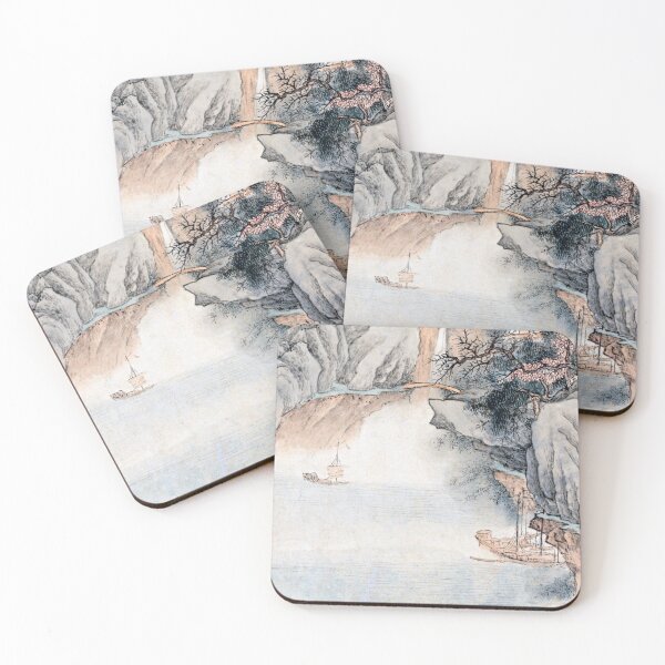 Item preview, Minimalist Painting of a Mountain and Ocean View designed and sold by iamwowie.