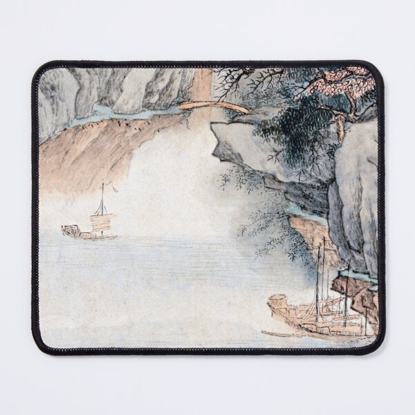 Item preview, Minimalist Painting of a Mountain and Ocean View designed and sold by iamwowie.