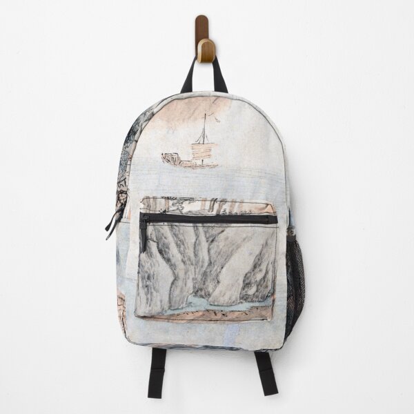 Item preview, Minimalist Painting of a Mountain and Ocean View designed and sold by iamwowie.