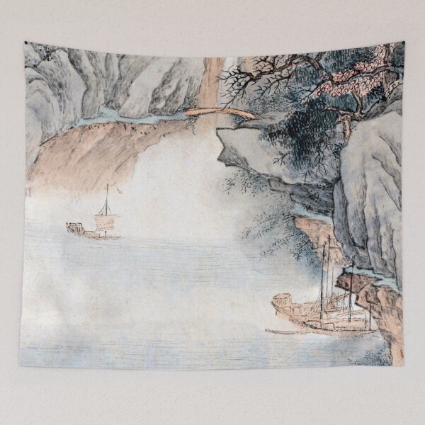 Item preview, Minimalist Painting of a Mountain and Ocean View designed and sold by iamwowie.
