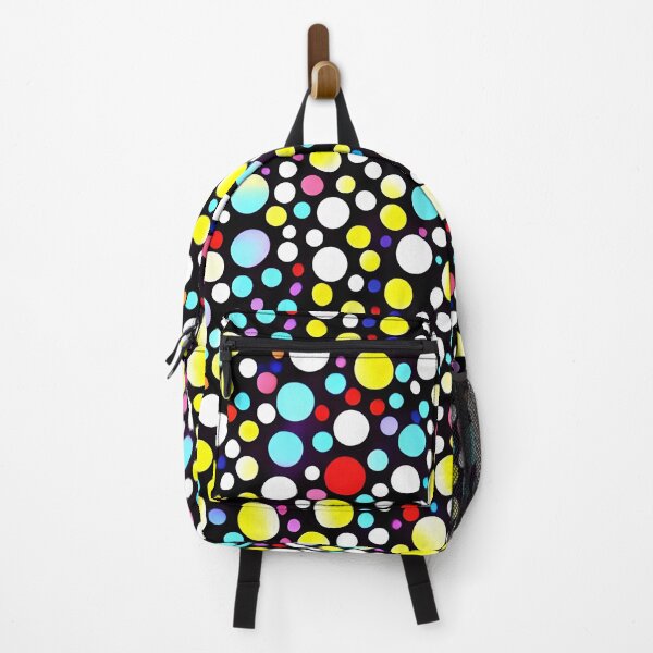 Item preview, Colorful Polka dots on black background designed and sold by patterncrow.