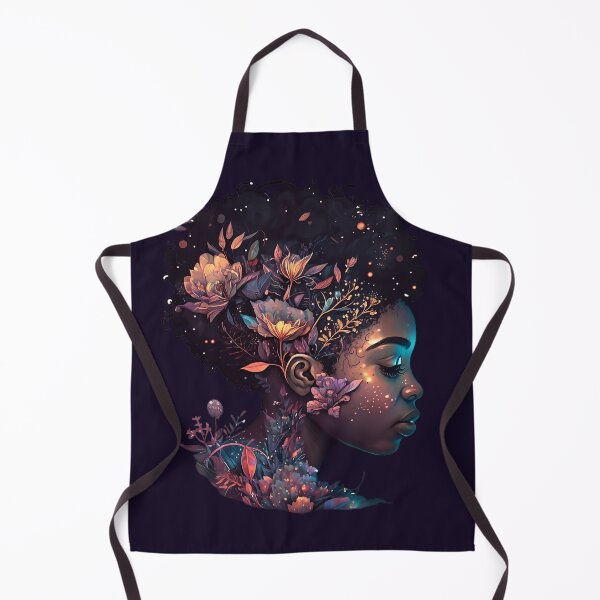 Item preview, cute African-American teenage goddess, with a beautiful ornate Afrocentric with flora hairstyle designed and sold by BabyDD.
