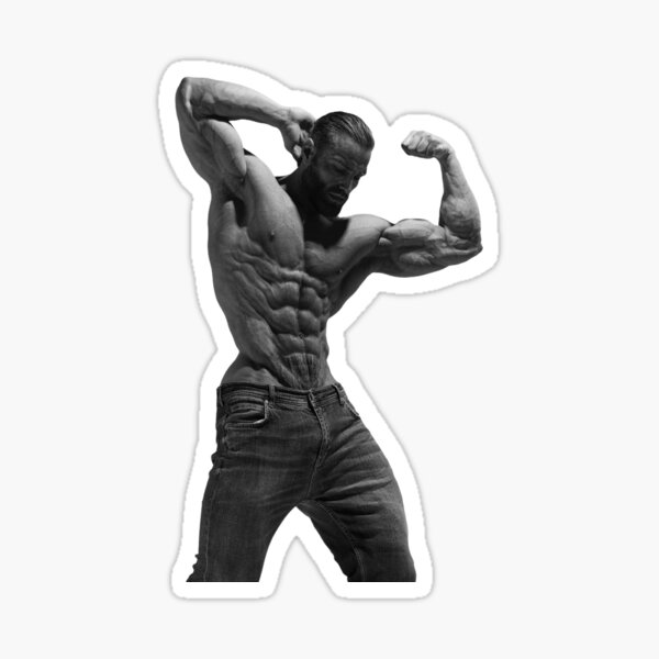 Giga Chad Meme Sticker for Sale by Rhynes02