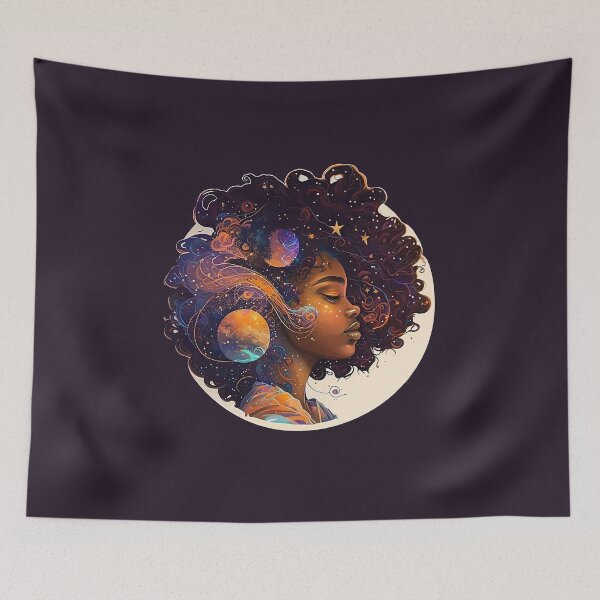 Item preview, cute African-American teenage goddess, with a beautiful ornate afro centric hairstyle designed and sold by BabyDD.