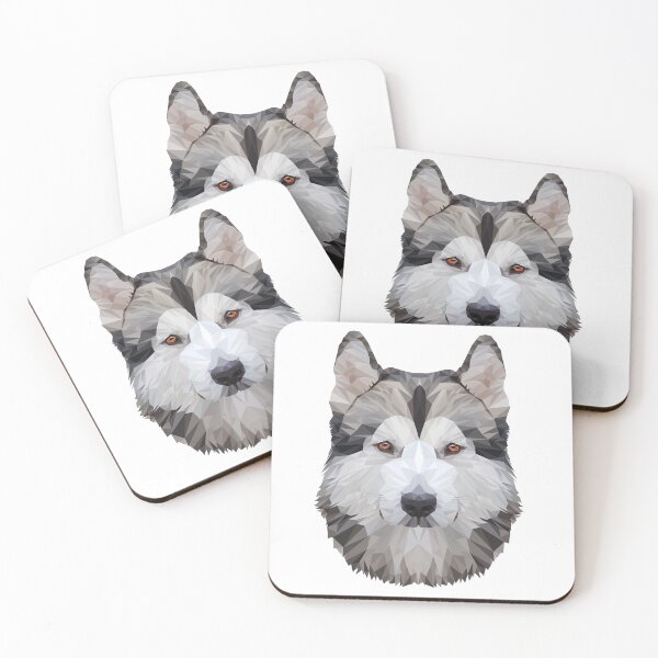 Item preview, Dog Malamute LOW POLLY llustration designed and sold by Olena Kovalova Design.