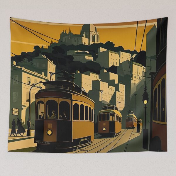 Item preview, Trams in 1930s Lisbon, Portugal designed and sold by Styrman.