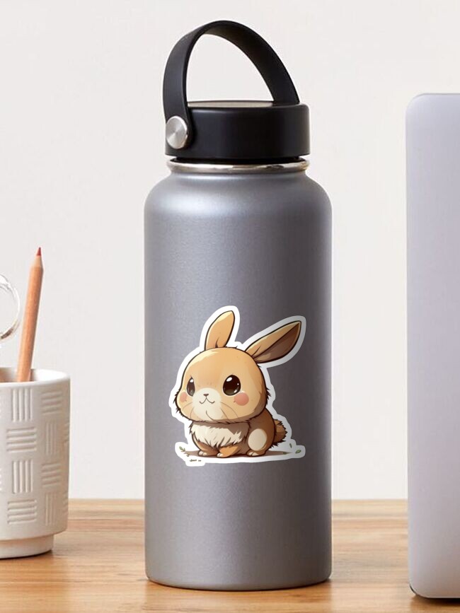 baby bunny, cute bunny, chibi bunny, cute rabbit, chibi rabbit, year of the  rabbit, biy eyes, blush, round cheeks, hydro, flask, fyp, sticker 