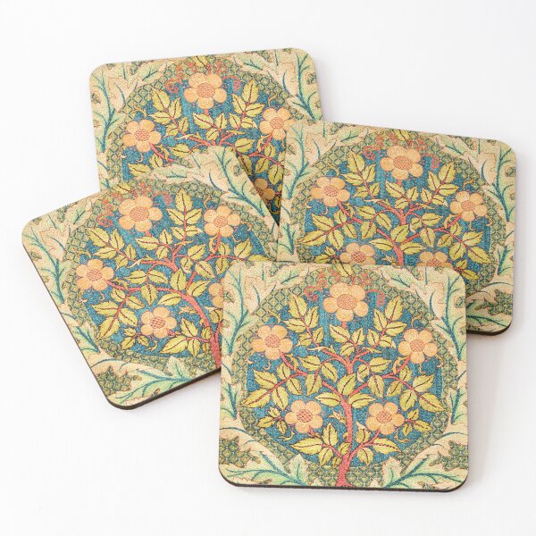Item preview, William Morris Floral Rose wreath ,Vintage Art Nouveau Botanical Exhibition,william morris flowers designed and sold by Tamas Das.
