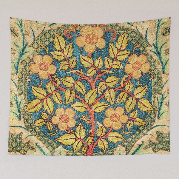 Item preview, William Morris Floral Rose wreath ,Vintage Art Nouveau Botanical Exhibition,william morris flowers designed and sold by Tamas Das.
