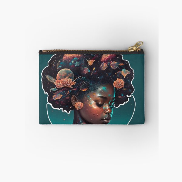 Item preview, cute African-American teenage goddess, with a beautiful ornate Afrocentric with flora hairstyle designed and sold by BabyDD.