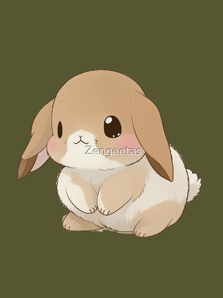 baby bunny, cute bunny, chibi bunny, cute rabbit, chibi rabbit, year of the  rabbit, big eyes, blush, round cheeks, hydro, flask, fyp, sticker, fluffy  Poster for Sale by Zengeetas