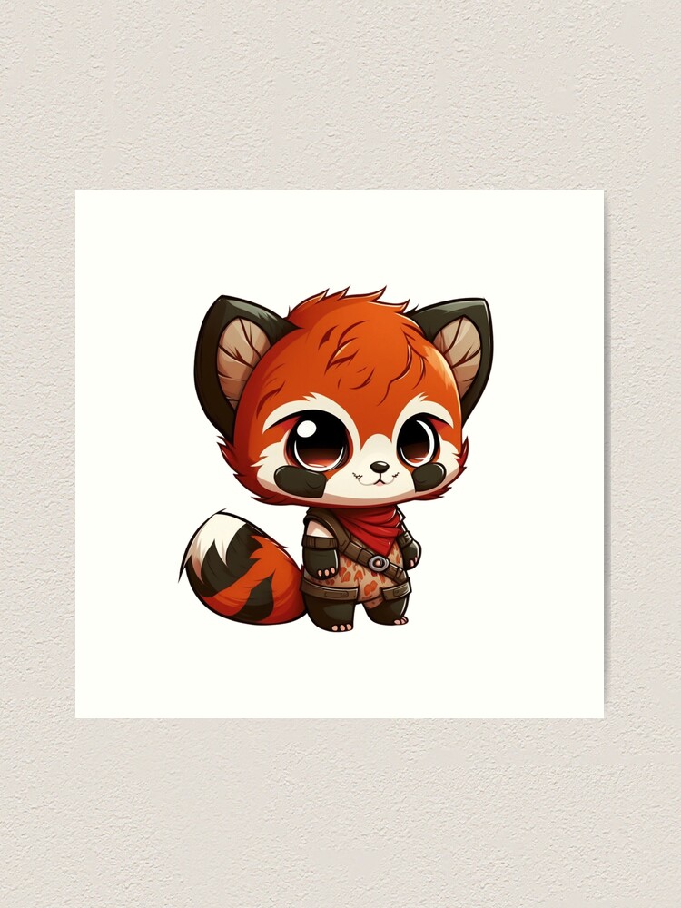 Baby red panda, cute red panda, chibi red panda, Asian animals, cottage  core, big eyes, hydro flask Art Print for Sale by Zengeetas