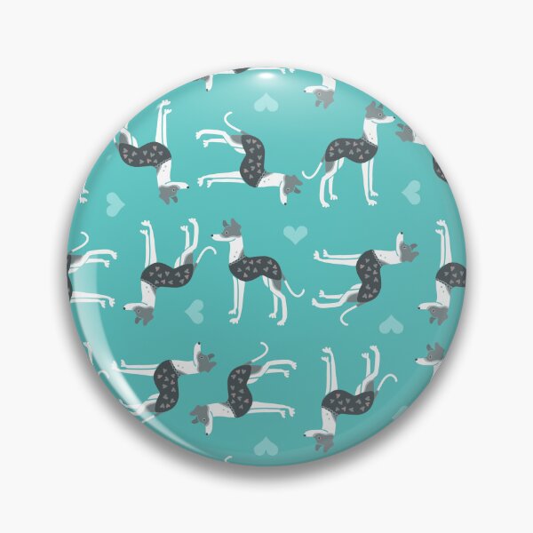 Item preview, Greyhound Dogs in Coats Teal Green designed and sold by Elspeth Rose Design.