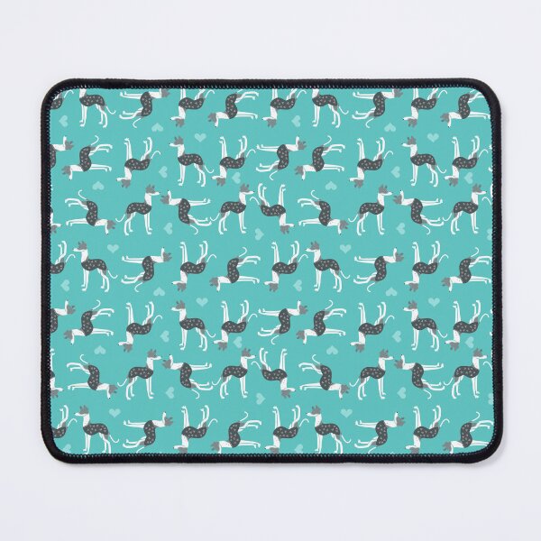 Item preview, Greyhound Dogs in Coats Teal Green designed and sold by Elspeth Rose Design.