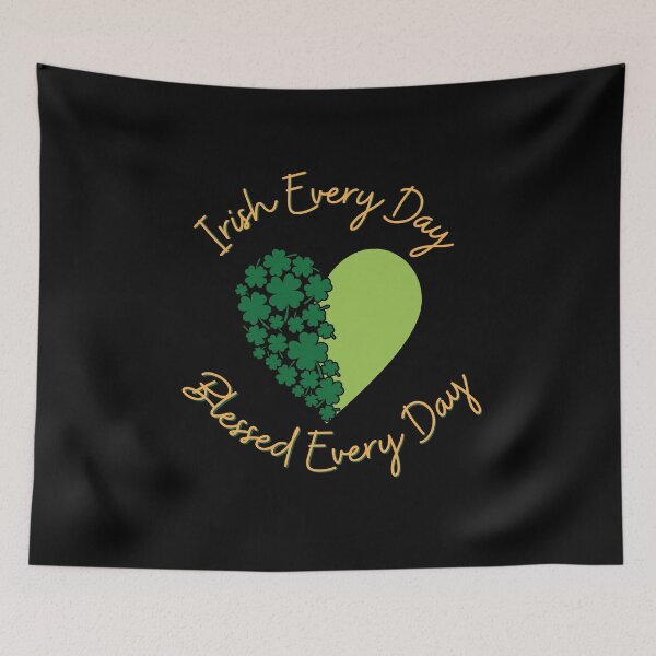 Item preview, Irish & Blessed Every Day - Love Ireland | St Patrick's Day Shamrocks Heart designed and sold by Ceramic Scripture.