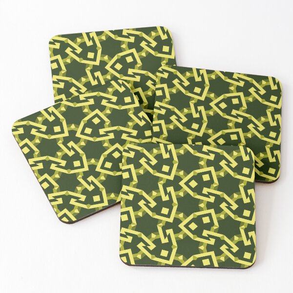 Item preview, modern yellow and green abstract geometry seamless pattern designed and sold by rasagamastore.