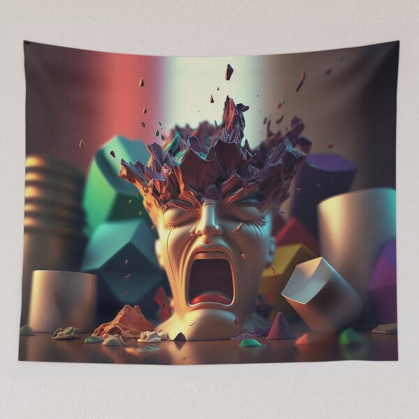 Aperçu de l'œuvre Screaming Head : une interprétation abstraite de l'émotion dans la sculpture créée et vendue par BIBIHOX.