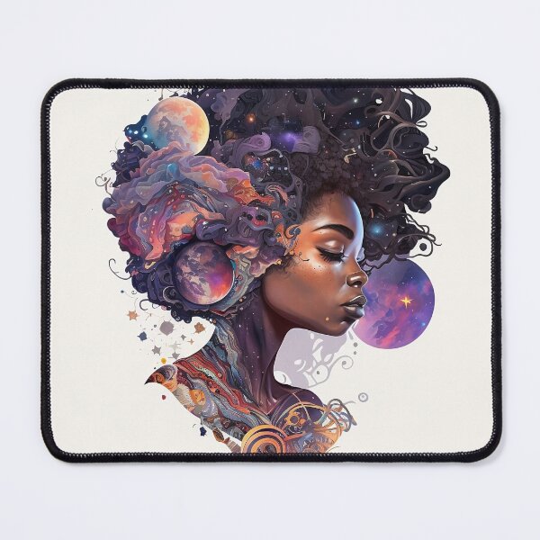 Item preview, cute African-American teenage goddess, with a beautiful ornate Afrocentric with flora hairstyle designed and sold by BabyDD.