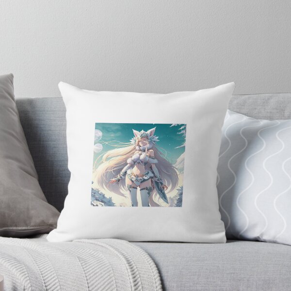 Item preview, Arctic white cute wolf woman anime character designed and sold by Dark Fantasy Store.