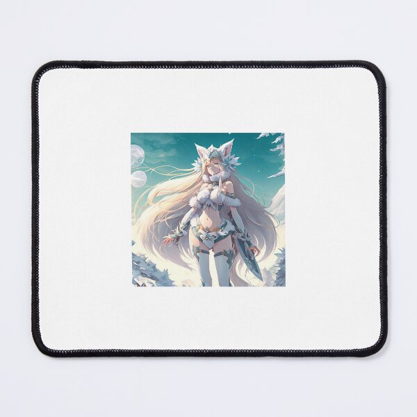 Item preview, Arctic white cute wolf woman anime character designed and sold by Dark Fantasy Store.