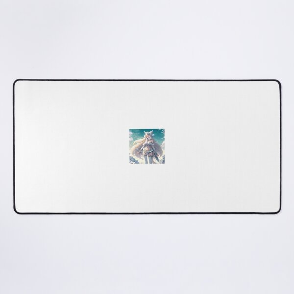 Item preview, Arctic white cute wolf woman anime character designed and sold by Dark Fantasy Store.