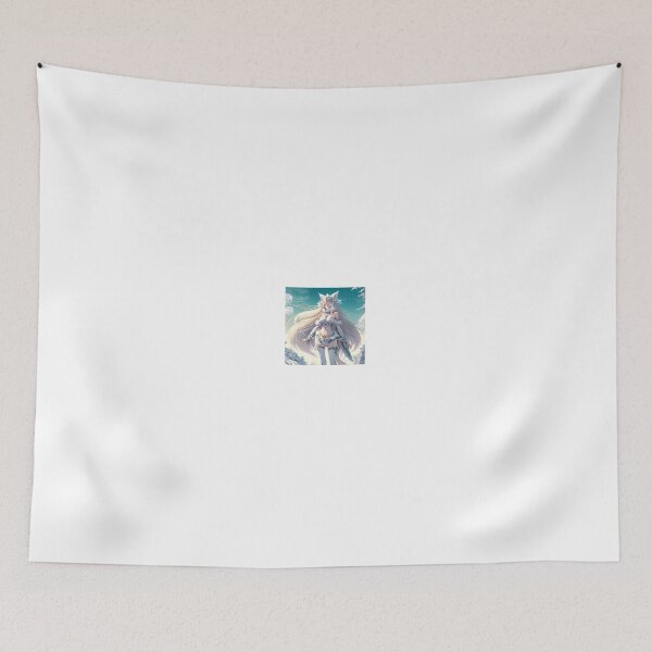 Item preview, Arctic white cute wolf woman anime character designed and sold by Dark Fantasy Store.