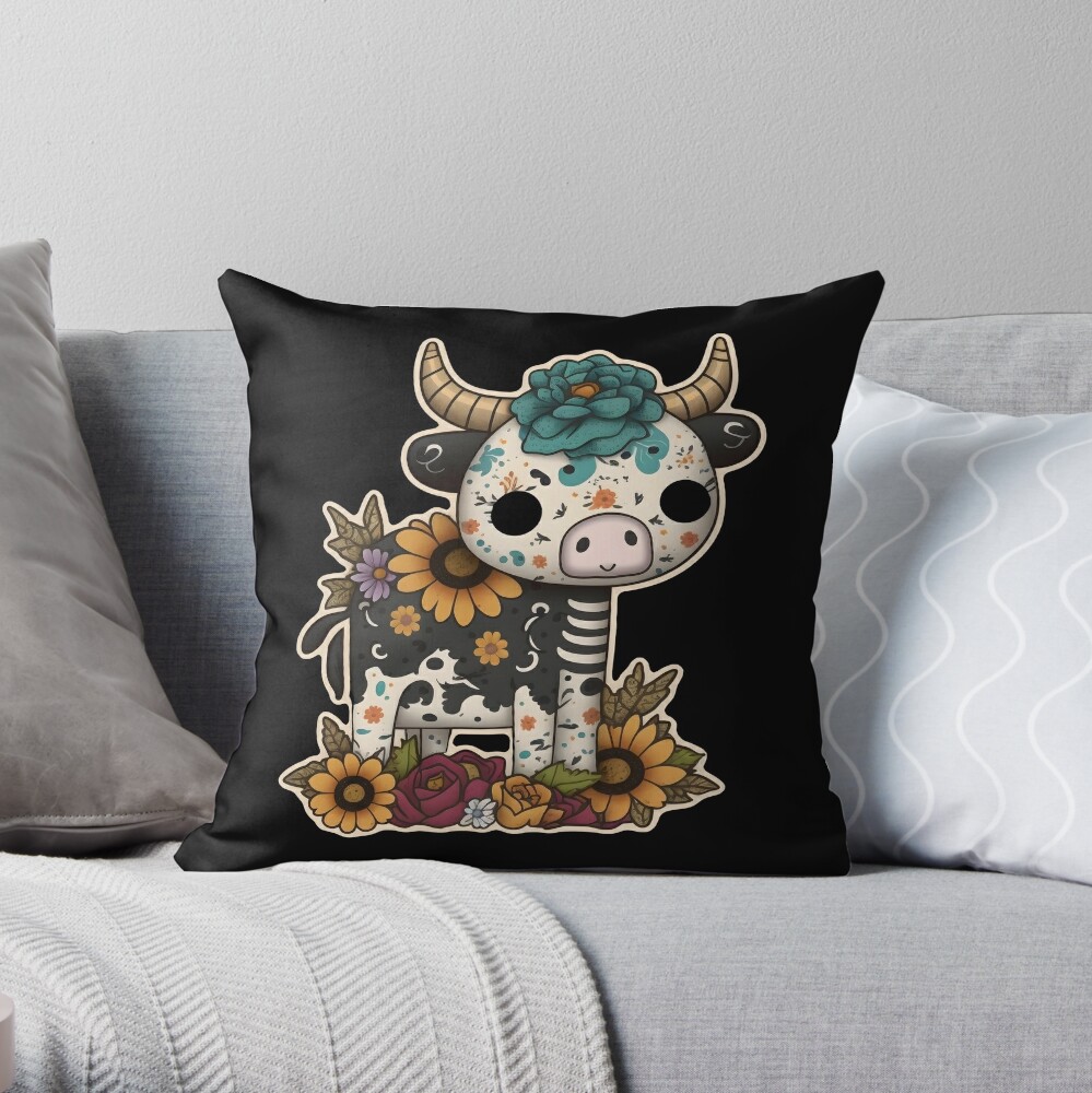 Cow 2024 skull pillow