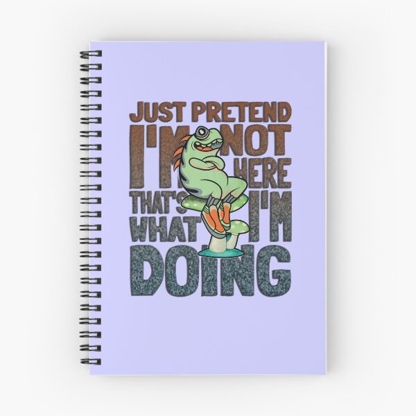 Item preview, Just Pretend I'm Not Here That's What I'm Doing Lizard Mushroom Retro Style Quote designed and sold by CRHPOD20.