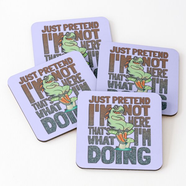 Item preview, Just Pretend I'm Not Here That's What I'm Doing Lizard Mushroom Retro Style Quote designed and sold by CRHPOD20.