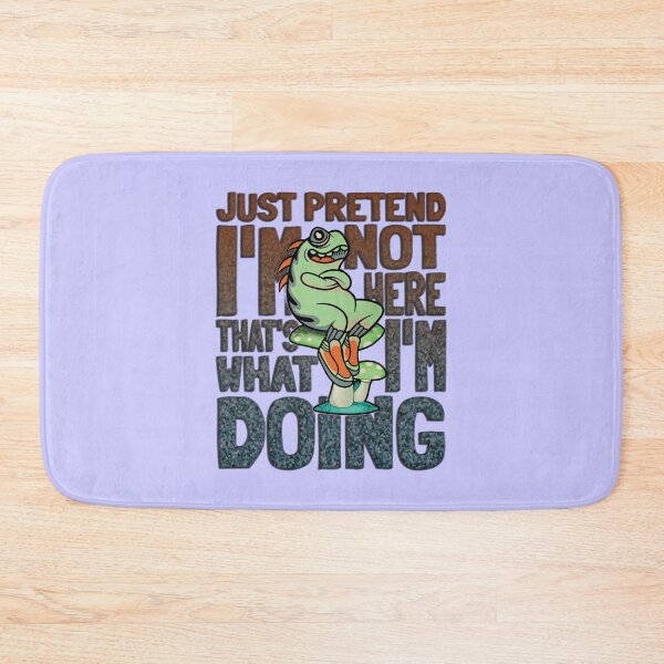 Item preview, Just Pretend I'm Not Here That's What I'm Doing Lizard Mushroom Retro Style Quote designed and sold by CRHPOD20.