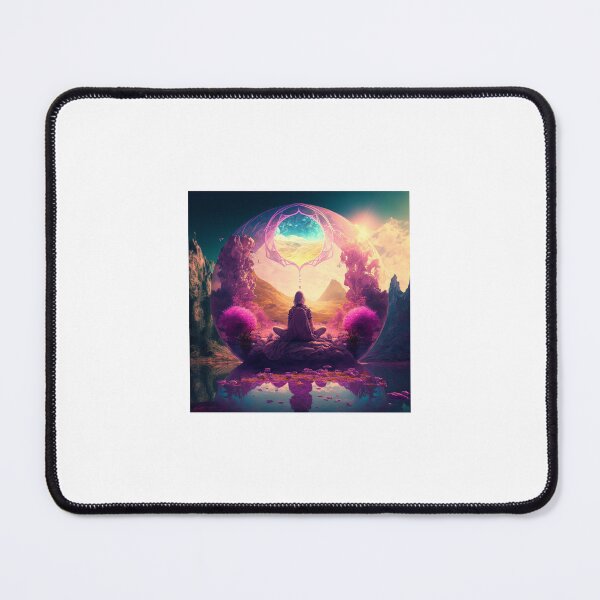 Item preview, Purple pink meditation in pink bubble seeing another galaxy designed and sold by Dark Fantasy Store.