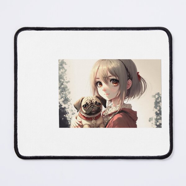 Item preview, Cute anime girl with dog in her hands designed and sold by Dark Fantasy Store.
