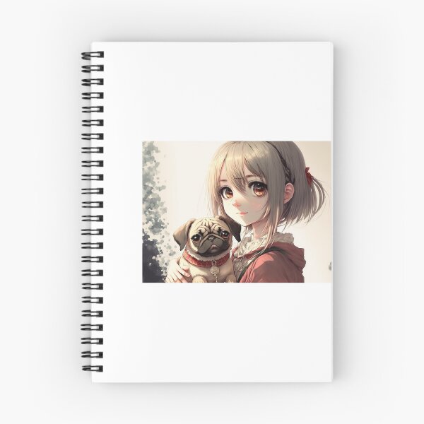 Item preview, Cute anime girl with dog in her hands designed and sold by Dark Fantasy Store.