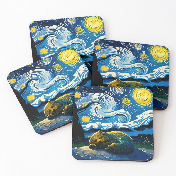 Item preview, Groundhog sleeping in the starry night designed and sold by theresa7131.