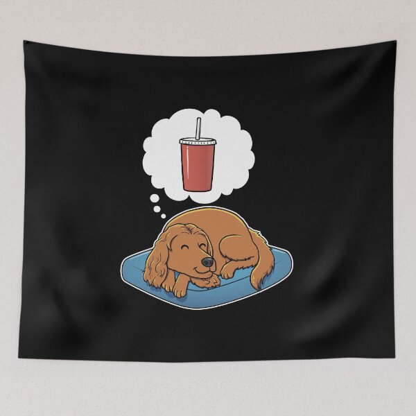 Aperçu de l'œuvre English Cocker Spaniel dreaming about Soda créée et vendue par DoggieDelights.