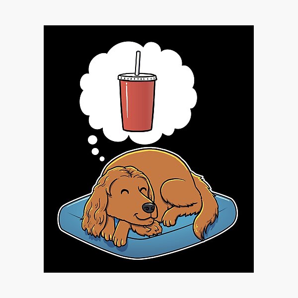 Item preview, English Cocker Spaniel dreaming about Soda designed and sold by DoggieDelights.