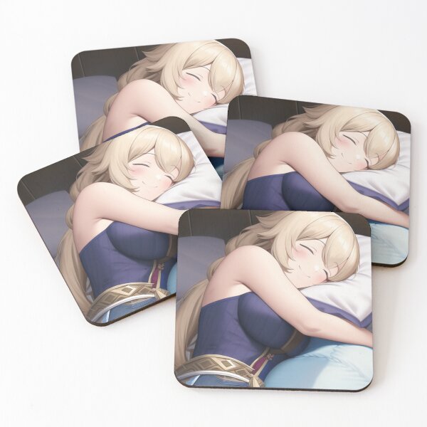 Item preview, Jean Sleeping restfully smiling hugging the pillow Genshin Impact designed and sold by Loli Chan.