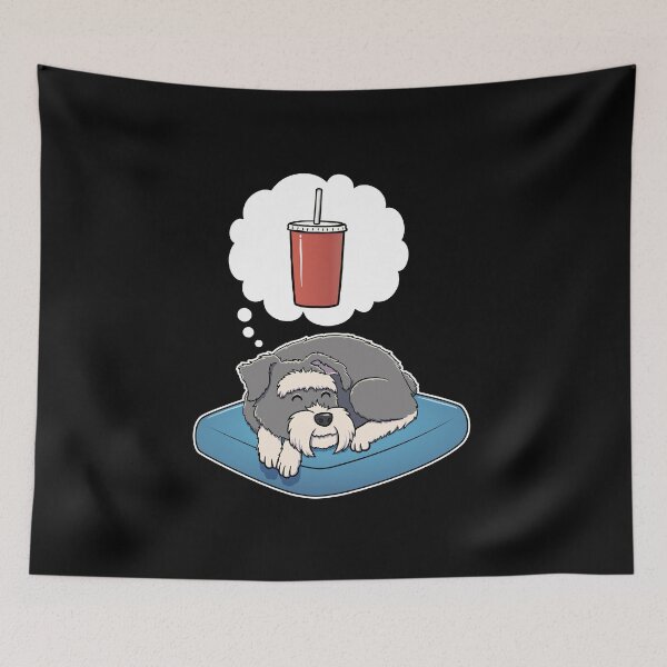 Item preview, Miniature Schnauzer dreaming about Soda designed and sold by DoggieDelights.