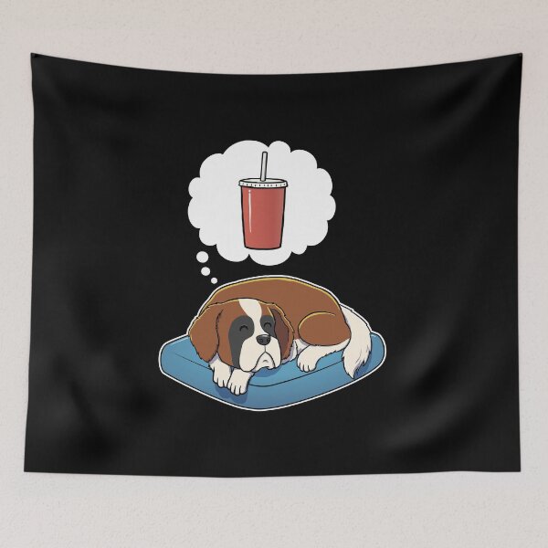 Item preview, St Bernard dreaming about Soda designed and sold by DoggieDelights.