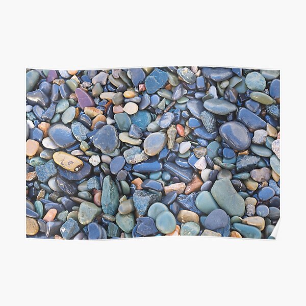 Wet Beach Stones Poster