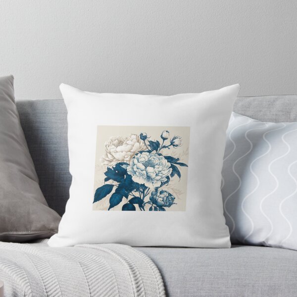 Aperçu de l'œuvre Fleurs blanches et bleues créée et vendue par Dark Fantasy Store.